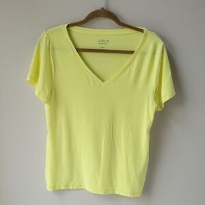 J. Crew V-Neck Linenblend Top Yellow Women Size Linen‎